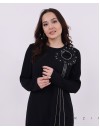 Gül Yaka  Detaylı Siyah Giy Çık