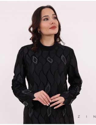 Dantel Detaylı Siyah İkili Takım